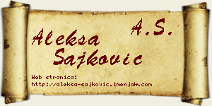 Aleksa Šajković vizit kartica